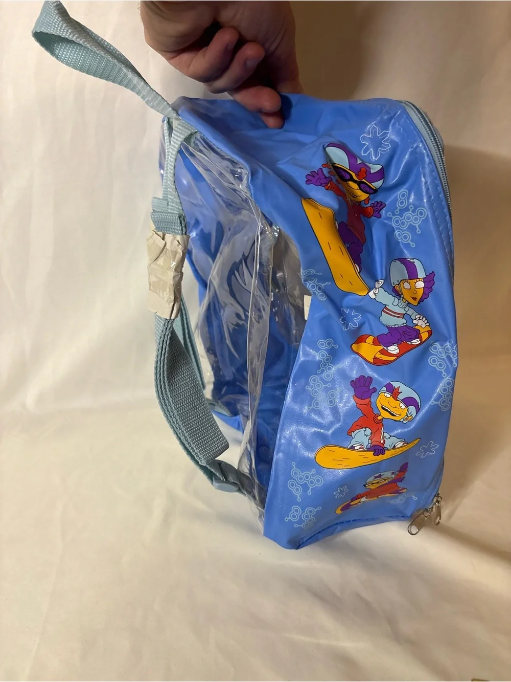 Vintage Rocket Power Blue Mini Backpack /Bag Totally Clear PVC Concert Rave Bag